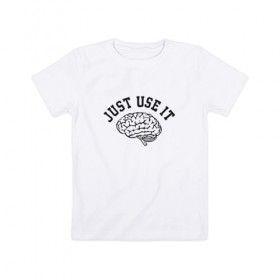 Детская футболка хлопок с принтом Мозг в Санкт-Петербурге, 100% хлопок | круглый вырез горловины, полуприлегающий силуэт, длина до линии бедер | мозг