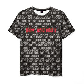 Мужская футболка 3D с принтом Mr Robot в Санкт-Петербурге, 100% полиэфир | прямой крой, круглый вырез горловины, длина до линии бедер | Тематика изображения на принте: mister | мистер | робот