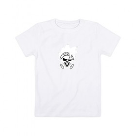 Детская футболка хлопок с принтом Hedgehog skull 2 в Санкт-Петербурге, 100% хлопок | круглый вырез горловины, полуприлегающий силуэт, длина до линии бедер | Тематика изображения на принте: 