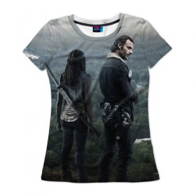 Женская футболка 3D с принтом The Walking Dead в Санкт-Петербурге, 100% полиэфир ( синтетическое хлопкоподобное полотно) | прямой крой, круглый вырез горловины, длина до линии бедер | 