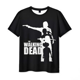 Мужская футболка 3D с принтом The Walking Dead в Санкт-Петербурге, 100% полиэфир | прямой крой, круглый вырез горловины, длина до линии бедер | Тематика изображения на принте: the walking dead | америка | апокалипсис | глен | дерил | зомби | карл | кровь | рик | сша | ходячие мертвецы