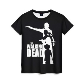 Женская футболка 3D с принтом The Walking Dead в Санкт-Петербурге, 100% полиэфир ( синтетическое хлопкоподобное полотно) | прямой крой, круглый вырез горловины, длина до линии бедер | the walking dead | америка | апокалипсис | глен | дерил | зомби | карл | кровь | рик | сша | ходячие мертвецы