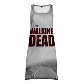 Платье-майка 3D с принтом The Walking Dead в Санкт-Петербурге, 100% полиэстер | полуприлегающий силуэт, широкие бретели, круглый вырез горловины, удлиненный подол сзади. | the walking dead | америка | апокалипсис | глен | дерил | зомби | карл | кровь | рик | сша | ходячие мертвецы