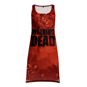 Платье-майка 3D с принтом The Walking Dead в Санкт-Петербурге, 100% полиэстер | полуприлегающий силуэт, широкие бретели, круглый вырез горловины, удлиненный подол сзади. | the walking dead | америка | апокалипсис | глен | дерил | зомби | карл | кровь | рик | сша | ходячие мертвецы