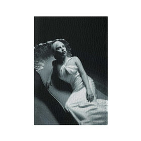 Обложка для паспорта матовая кожа с принтом Lady Gaga в Санкт-Петербурге, натуральная матовая кожа | размер 19,3 х 13,7 см; прозрачные пластиковые крепления | Тематика изображения на принте: american horror story | американская история ужасов