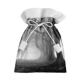 Подарочный 3D мешок с принтом Туман в лесу в Санкт-Петербурге, 100% полиэстер | Размер: 29*39 см | black   white | fog | forest | morning | photo | silhouette | trees | деревья | лес | силуэт | туман | утро | фото | черно   белое