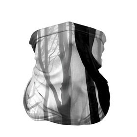Бандана-труба 3D с принтом Утро в лесу в Санкт-Петербурге, 100% полиэстер, ткань с особыми свойствами — Activecool | плотность 150‒180 г/м2; хорошо тянется, но сохраняет форму | black   white | fog | forest | man | morning | photo | silhouette | trees | деревья | лес | силуэт | туман | утро | фото | человек | черно   белое