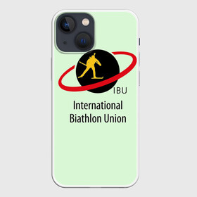 Чехол для iPhone 13 mini с принтом IBU в Санкт-Петербурге,  |  | biathlon | ibu | international biathlon union | биатлон | гонка | зимний спорт | кубок мира | олимпиада | спорт | спринт | чемпионат | чемпионат мира | эстафета