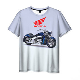 Мужская футболка 3D с принтом Honda 4 в Санкт-Петербурге, 100% полиэфир | прямой крой, круглый вырез горловины, длина до линии бедер | Тематика изображения на принте: honda | moto | мото | мотоцикл | мотоциклы | хонда