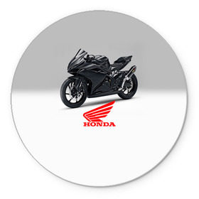 Коврик круглый с принтом Honda 3 в Санкт-Петербурге, резина и полиэстер | круглая форма, изображение наносится на всю лицевую часть | honda | moto | мото | мотоцикл | мотоциклы | хонда