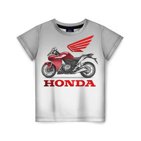 Детская футболка 3D с принтом Honda 2 в Санкт-Петербурге, 100% гипоаллергенный полиэфир | прямой крой, круглый вырез горловины, длина до линии бедер, чуть спущенное плечо, ткань немного тянется | Тематика изображения на принте: honda | moto | мото | мотоцикл | мотоциклы | хонда