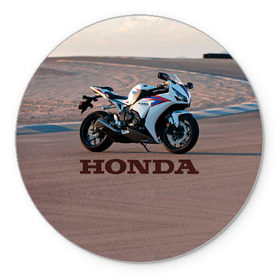 Коврик круглый с принтом Honda 1 в Санкт-Петербурге, резина и полиэстер | круглая форма, изображение наносится на всю лицевую часть | honda | moto | мото | мотоцикл | мотоциклы | хонда
