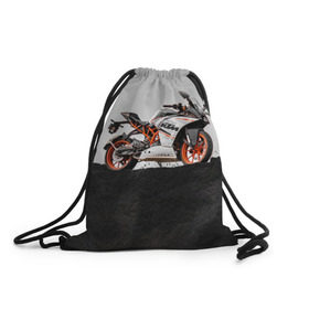 Рюкзак-мешок 3D с принтом KTM 5 в Санкт-Петербурге, 100% полиэстер | плотность ткани — 200 г/м2, размер — 35 х 45 см; лямки — толстые шнурки, застежка на шнуровке, без карманов и подкладки | ktm | moto | катээм | ктм | мото | мотоцикл | мотоциклы