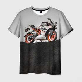 Мужская футболка 3D с принтом KTM 5 в Санкт-Петербурге, 100% полиэфир | прямой крой, круглый вырез горловины, длина до линии бедер | Тематика изображения на принте: ktm | moto | катээм | ктм | мото | мотоцикл | мотоциклы