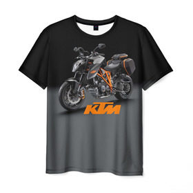 Мужская футболка 3D с принтом KTM 4 в Санкт-Петербурге, 100% полиэфир | прямой крой, круглый вырез горловины, длина до линии бедер | ktm | moto | катээм | ктм | мото | мотоцикл | мотоциклы
