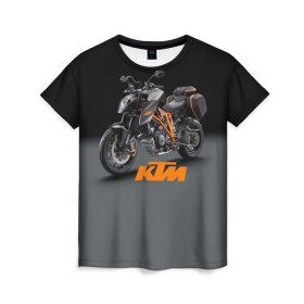 Женская футболка 3D с принтом KTM 4 в Санкт-Петербурге, 100% полиэфир ( синтетическое хлопкоподобное полотно) | прямой крой, круглый вырез горловины, длина до линии бедер | Тематика изображения на принте: ktm | moto | катээм | ктм | мото | мотоцикл | мотоциклы