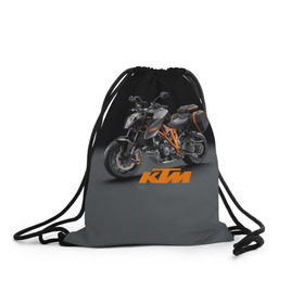 Рюкзак-мешок 3D с принтом KTM 4 в Санкт-Петербурге, 100% полиэстер | плотность ткани — 200 г/м2, размер — 35 х 45 см; лямки — толстые шнурки, застежка на шнуровке, без карманов и подкладки | ktm | moto | катээм | ктм | мото | мотоцикл | мотоциклы