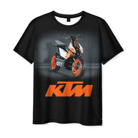 Мужская футболка 3D с принтом KTM 2 в Санкт-Петербурге, 100% полиэфир | прямой крой, круглый вырез горловины, длина до линии бедер | ktm | moto | катээм | ктм | мото | мотоцикл | мотоциклы