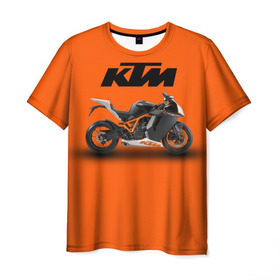 Мужская футболка 3D с принтом KTM 1 в Санкт-Петербурге, 100% полиэфир | прямой крой, круглый вырез горловины, длина до линии бедер | ktm | moto | катээм | ктм | мото | мотоцикл | мотоциклы