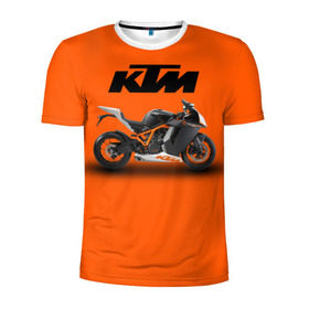 Мужская футболка 3D спортивная с принтом KTM 1 в Санкт-Петербурге, 100% полиэстер с улучшенными характеристиками | приталенный силуэт, круглая горловина, широкие плечи, сужается к линии бедра | ktm | moto | катээм | ктм | мото | мотоцикл | мотоциклы