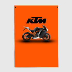 Постер с принтом KTM 1 в Санкт-Петербурге, 100% бумага
 | бумага, плотность 150 мг. Матовая, но за счет высокого коэффициента гладкости имеет небольшой блеск и дает на свету блики, но в отличии от глянцевой бумаги не покрыта лаком | ktm | moto | катээм | ктм | мото | мотоцикл | мотоциклы