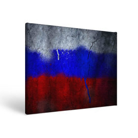 Холст прямоугольный с принтом Триколор (Краской на земле) в Санкт-Петербурге, 100% ПВХ |  | russia | белый | красный | российский флаг | россия | синий | триколор