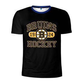 Мужская футболка 3D спортивная с принтом Boston Bruins в Санкт-Петербурге, 100% полиэстер с улучшенными характеристиками | приталенный силуэт, круглая горловина, широкие плечи, сужается к линии бедра | boston bruins | nxl | stanley cup | хоккей