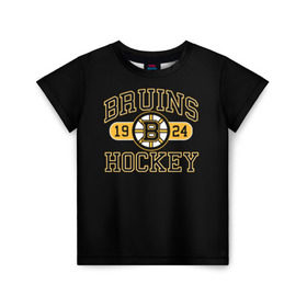 Детская футболка 3D с принтом Boston Bruins в Санкт-Петербурге, 100% гипоаллергенный полиэфир | прямой крой, круглый вырез горловины, длина до линии бедер, чуть спущенное плечо, ткань немного тянется | boston bruins | nxl | stanley cup | хоккей
