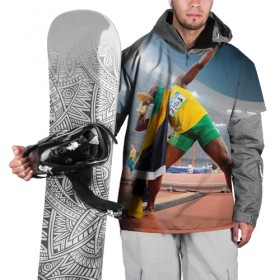 Накидка на куртку 3D с принтом Болт в Санкт-Петербурге, 100% полиэстер |  | bolt | атлетика | бег | олимпиада | усэйн