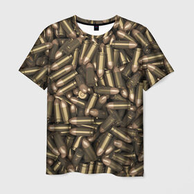 Мужская футболка 3D с принтом Боеприпасы в Санкт-Петербурге, 100% полиэфир | прямой крой, круглый вырез горловины, длина до линии бедер | Тематика изображения на принте: гильза | патроны | пули