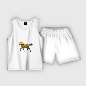 Детская пижама с шортами хлопок с принтом конь закат в Санкт-Петербурге,  |  | закат | залив | зелень | конь | лето | лошадь | луг | поле | солнце