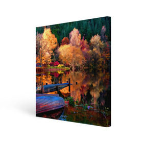 Холст квадратный с принтом Осень в Санкт-Петербурге, 100% ПВХ |  | Тематика изображения на принте: autumn | boat | bright | colors | forest | paint | river | trees | деревья | краски | лес | лодка | осень | река | цвета | яркие