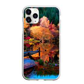 Чехол для iPhone 11 Pro матовый с принтом Осень в Санкт-Петербурге, Силикон |  | autumn | boat | bright | colors | forest | paint | river | trees | деревья | краски | лес | лодка | осень | река | цвета | яркие