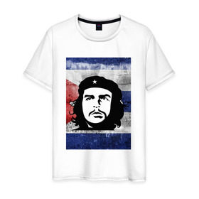 Мужская футболка хлопок с принтом Че в Санкт-Петербурге, 100% хлопок | прямой крой, круглый вырез горловины, длина до линии бедер, слегка спущенное плечо. | куба | революция | чегевара