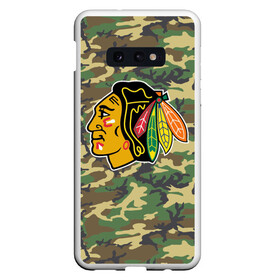 Чехол для Samsung S10E с принтом Blackhawks Camouflage в Санкт-Петербурге, Силикон | Область печати: задняя сторона чехла, без боковых панелей | camouflage | chicago blackhawks | hockey | nhl | нхл | хоккей