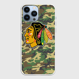 Чехол для iPhone 13 Pro Max с принтом Blackhawks Camouflage в Санкт-Петербурге,  |  | Тематика изображения на принте: camouflage | chicago blackhawks | hockey | nhl | нхл | хоккей