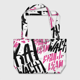 Пляжная сумка 3D с принтом Kai Wachi в Санкт-Петербурге, 100% полиэстер | застегивается на металлическую кнопку; внутренний карман застегивается на молнию. Стенки укреплены специальным мягким материалом, чтобы защитить содержимое от несильных ударов
 | dubstep | skull | team | trap