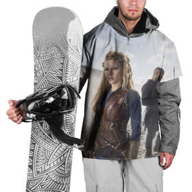 Накидка на куртку 3D с принтом Лагерта и Рагнар Лотброки в Санкт-Петербурге, 100% полиэстер |  | vikings | викинги | лагерта | лотброк | рагнар