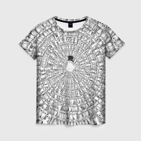 Женская футболка 3D с принтом Хатифнатты в Санкт-Петербурге, 100% полиэфир ( синтетическое хлопкоподобное полотно) | прямой крой, круглый вырез горловины, длина до линии бедер | moomins | мумми тролль | папа