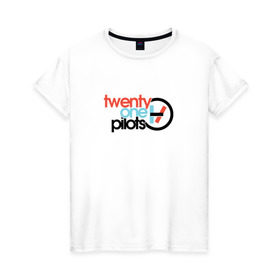 Женская футболка хлопок с принтом TwentyONE PILOTS в Санкт-Петербурге, 100% хлопок | прямой крой, круглый вырез горловины, длина до линии бедер, слегка спущенное плечо | 21 | blurryface | music | twenty one pilots