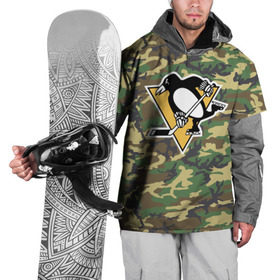 Накидка на куртку 3D с принтом Penguins Camouflage в Санкт-Петербурге, 100% полиэстер |  | Тематика изображения на принте: camouflage | hockey | nhl | pittsburgh penguins | нхл | хоккей