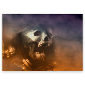 Поздравительная открытка с принтом Doom в Санкт-Петербурге, 100% бумага | плотность бумаги 280 г/м2, матовая, на обратной стороне линовка и место для марки
 | doom | skull | slayer | палач | скелет | череп