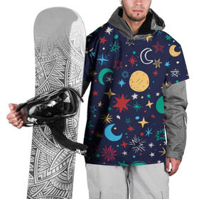 Накидка на куртку 3D с принтом Звездное небо в Санкт-Петербурге, 100% полиэстер |  | Тематика изображения на принте: абстракция | арт | звезды | космос | луна | месяц | небо | планеты