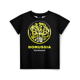 Детская футболка 3D с принтом Borussia Dortmund в Санкт-Петербурге, 100% гипоаллергенный полиэфир | прямой крой, круглый вырез горловины, длина до линии бедер, чуть спущенное плечо, ткань немного тянется | Тематика изображения на принте: боруссия | дортмунд