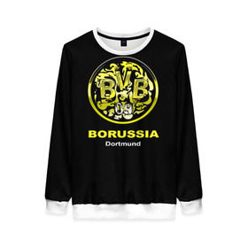 Женский свитшот 3D с принтом Borussia Dortmund в Санкт-Петербурге, 100% полиэстер с мягким внутренним слоем | круглый вырез горловины, мягкая резинка на манжетах и поясе, свободная посадка по фигуре | боруссия | дортмунд