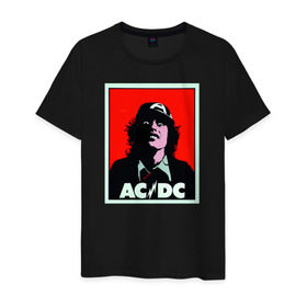 Мужская футболка хлопок с принтом AC/DC: T-SHIRT в Санкт-Петербурге, 100% хлопок | прямой крой, круглый вырез горловины, длина до линии бедер, слегка спущенное плечо. | Тематика изображения на принте: acdc