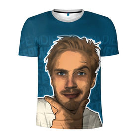 Мужская футболка 3D спортивная с принтом Pew die pie в Санкт-Петербурге, 100% полиэстер с улучшенными характеристиками | приталенный силуэт, круглая горловина, широкие плечи, сужается к линии бедра | pewdiepie