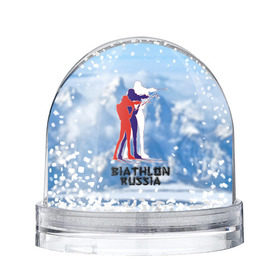 Снежный шар с принтом Biathlon russia в Санкт-Петербурге, Пластик | Изображение внутри шара печатается на глянцевой фотобумаге с двух сторон | биатлон