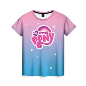 Женская футболка 3D с принтом My Little Pony в Санкт-Петербурге, 100% полиэфир ( синтетическое хлопкоподобное полотно) | прямой крой, круглый вырез горловины, длина до линии бедер | dash | rainbow