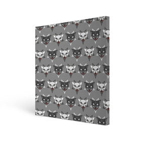 Холст квадратный с принтом Злые котики в Санкт-Петербурге, 100% ПВХ |  | Тематика изображения на принте: дьявол | звезда | кот | котик | кошка | милота | пентаграмма | серый | юмор